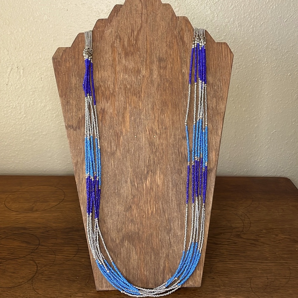 Vintage Beautiful Muti-strand Seed Bead Necklace